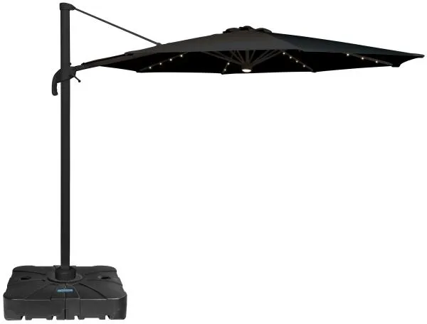 Roma parasol 360-rotation LED sort 3m